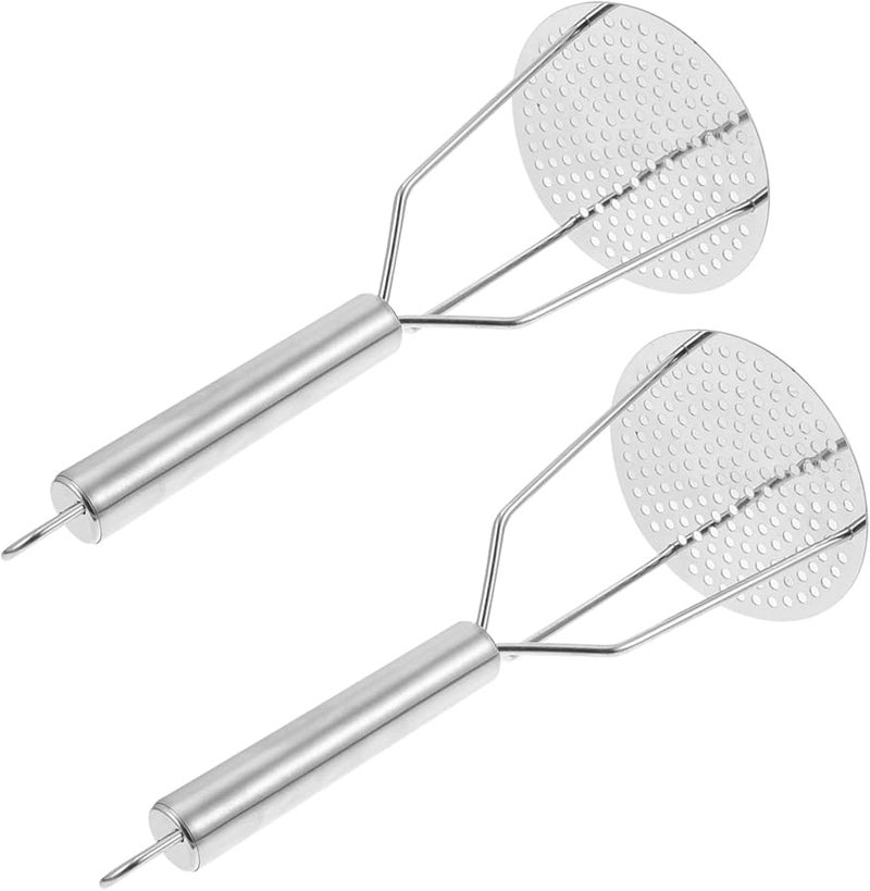 Stainless Steel Potato Masher Heavy Duty 2 Piece Set Kitchen Gadget for Mashing Potatoes Pumpkin - Image 1